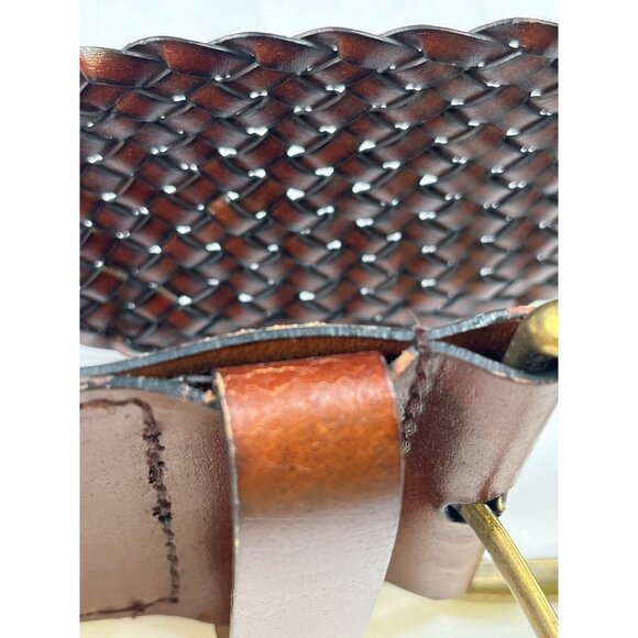 Womens Genuine Bonded Leather Woven Belt SKU 7566 - Picture 6 of 6